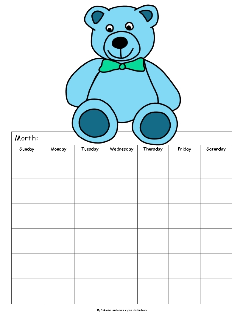 Blank Calendar Printable - My Calendar Land