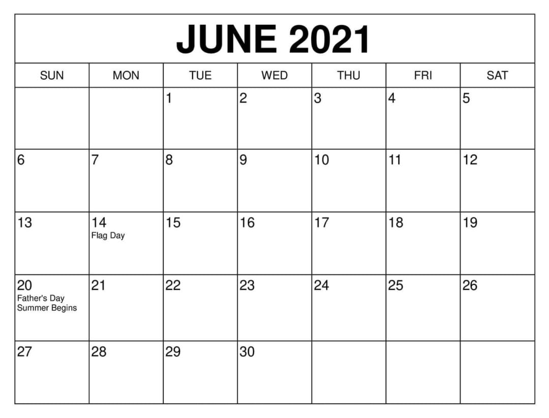 Blank June 2021 Calendar Make Schedule - Thecalendarpedia