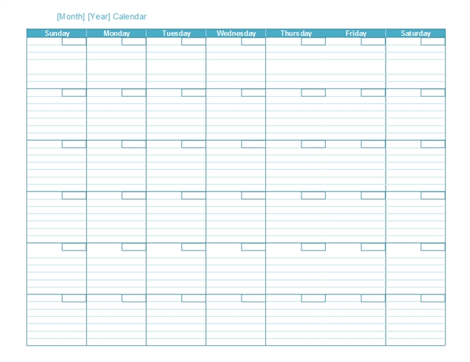 Blank Monthly Calendar | Monthly Schedule Template