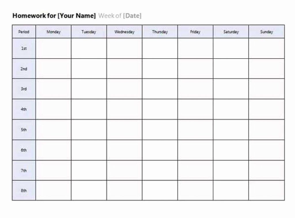 Blank Weekly Schedule Template Best Of Blank 4 Week