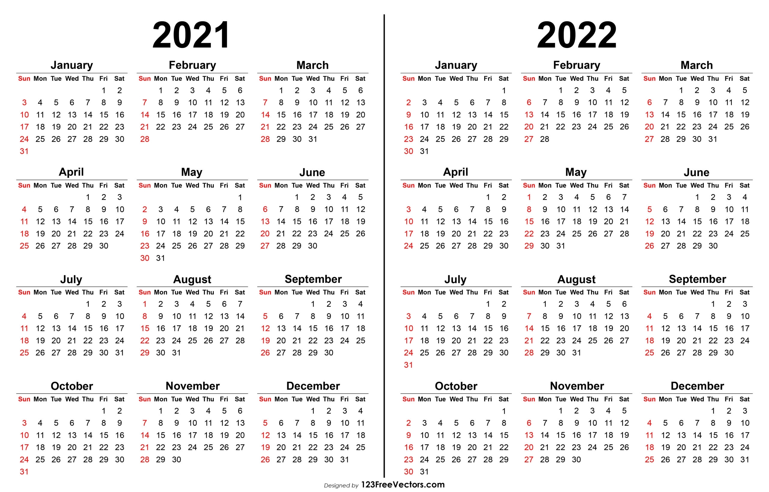 Calendar 2021 2022 | Printable Calendars 2021