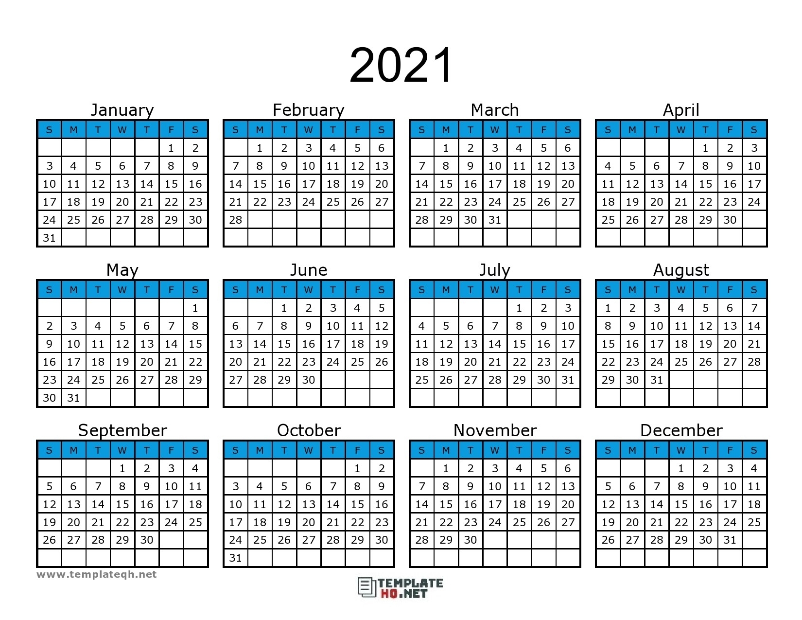 Calendar 2021 To Print Free Simple For All Users | Free