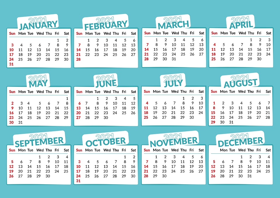 Calendar 2021 Year - Free Vector Graphic On Pixabay