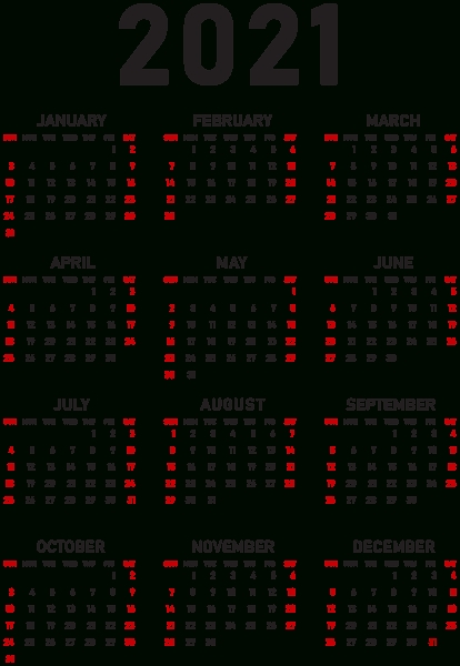 Calendar 2021 Year Png