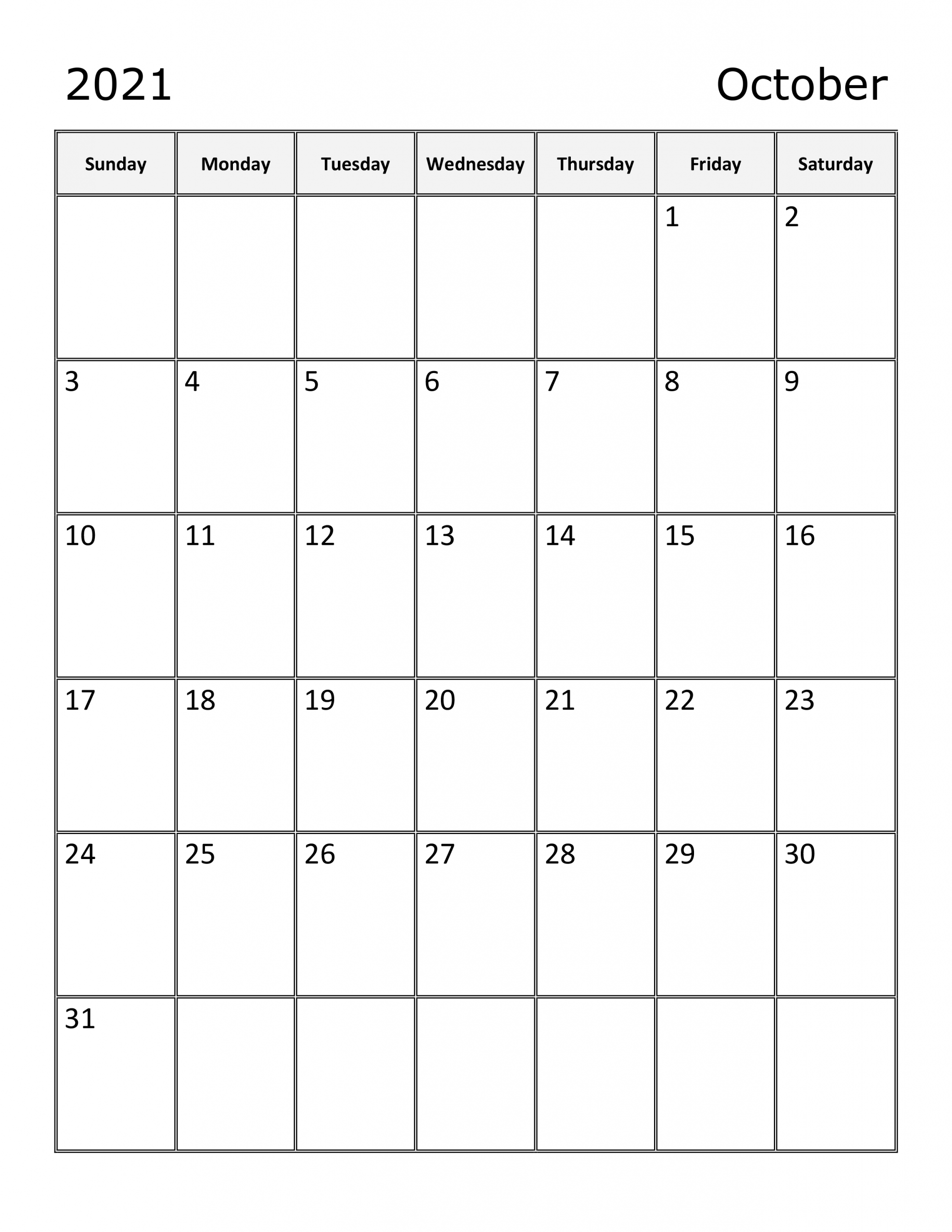 Free 2021 Savable October Calendars | Month Calendar Printable