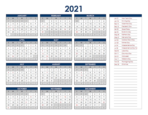 Calendar Labs 2021 Excel | Lunar Calendar