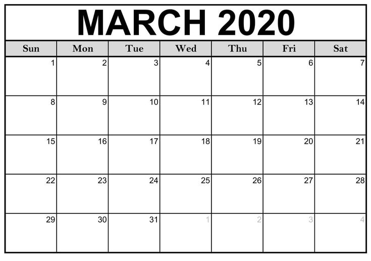Calendar March 2020 Free Printable | Calendar Printables