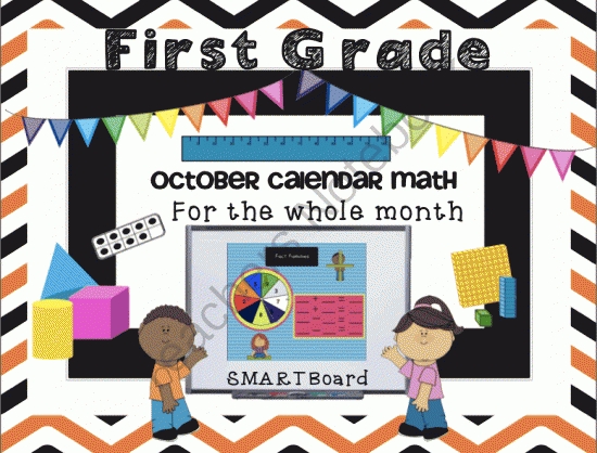 Calendar Math - Grade One October - Smartboard