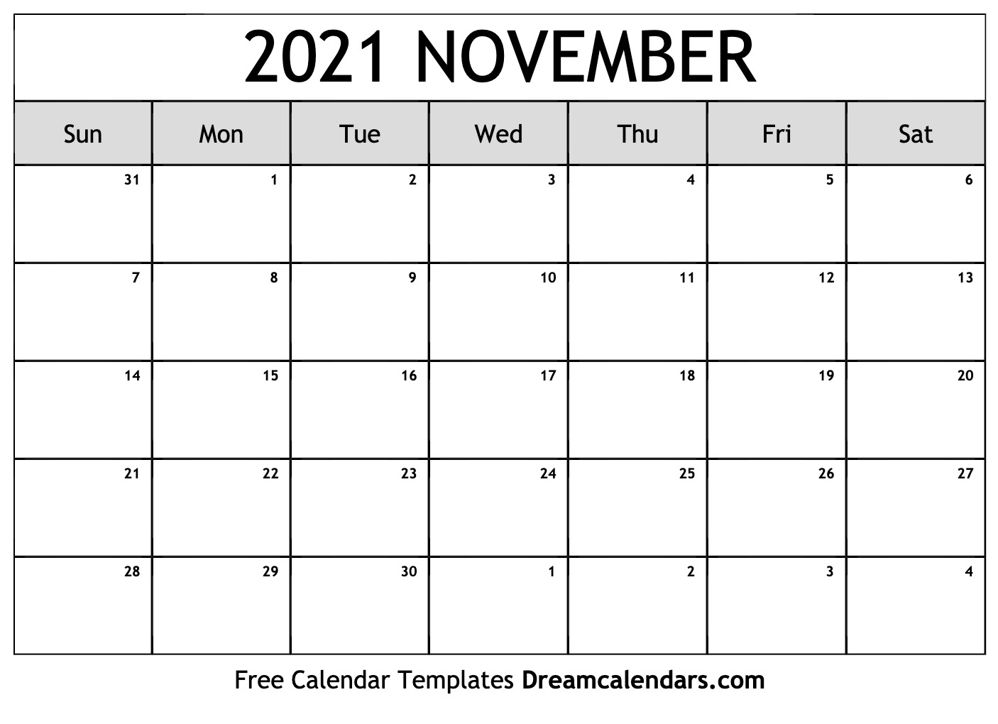Calendar November 2021 | Printable Calendars 2021