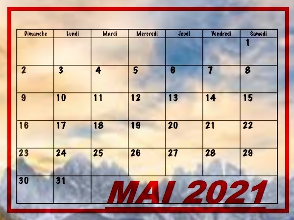 Calendrier Mensuel Mai 2021 À Imprimer - Nasuvia En 2021