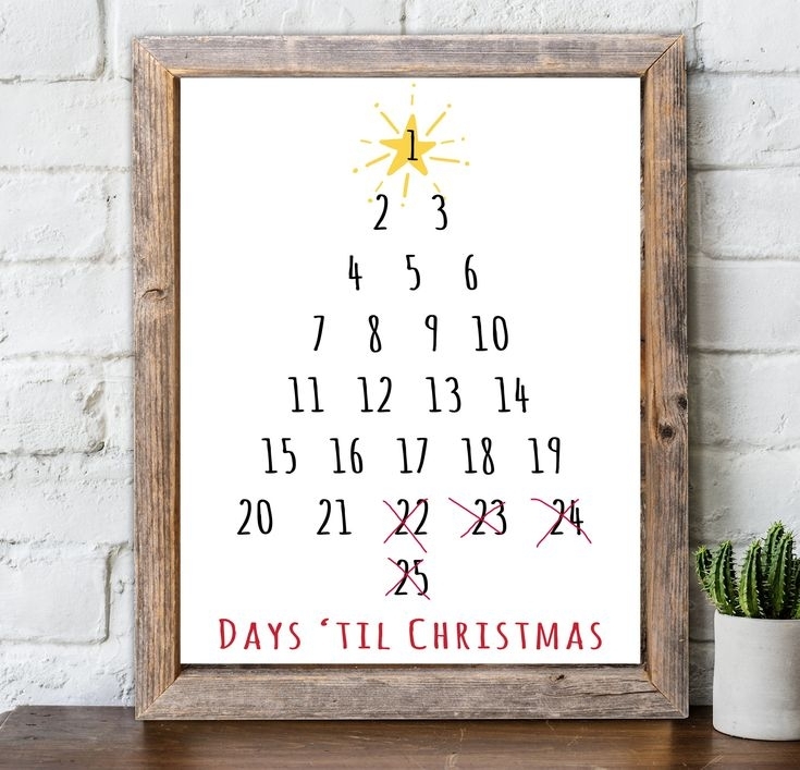 Christmas Countdown Calendar Days &#039;Til Christmas | Etsy In