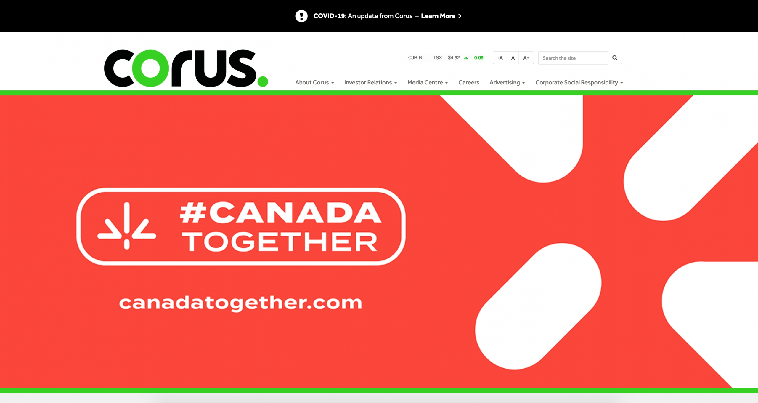 Corus Revenue Down 10% In First Quarter Of Fiscal 2021