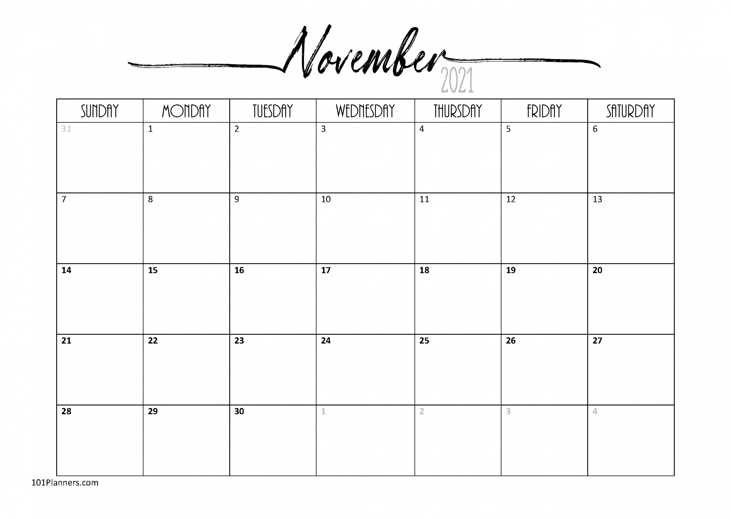 Cute 2021 Printable Blank Calendars : Cute 2021 Calendar