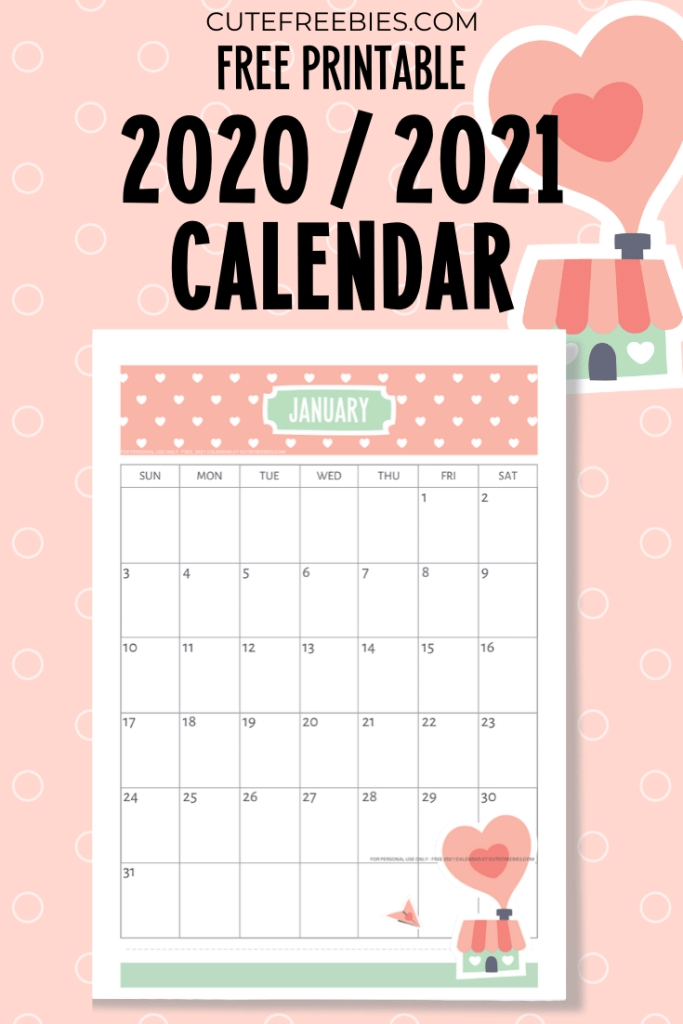 Cute 2021 Printable Calendar
