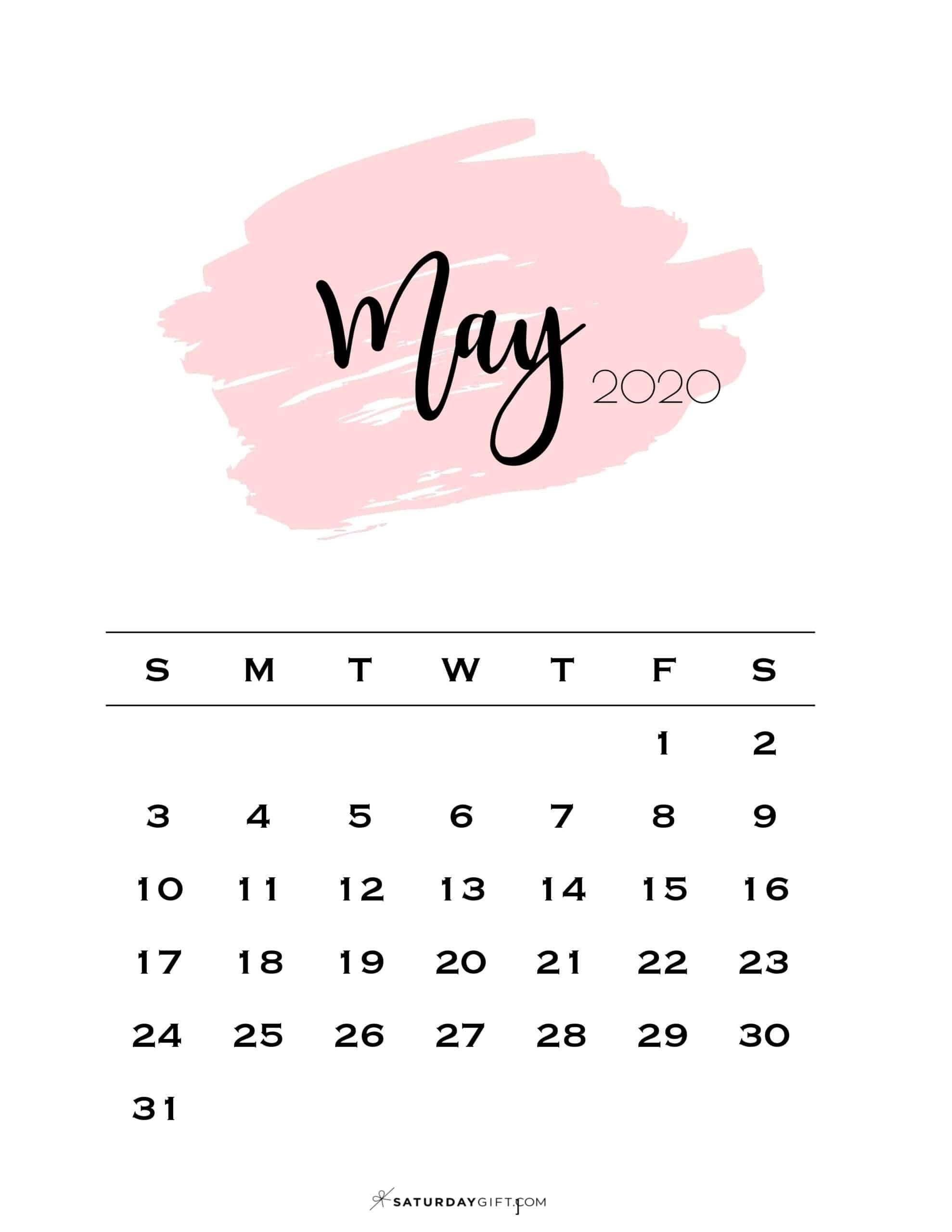 Cute (&amp; Free!) Printable May 2021 Calendar | Saturdaygift