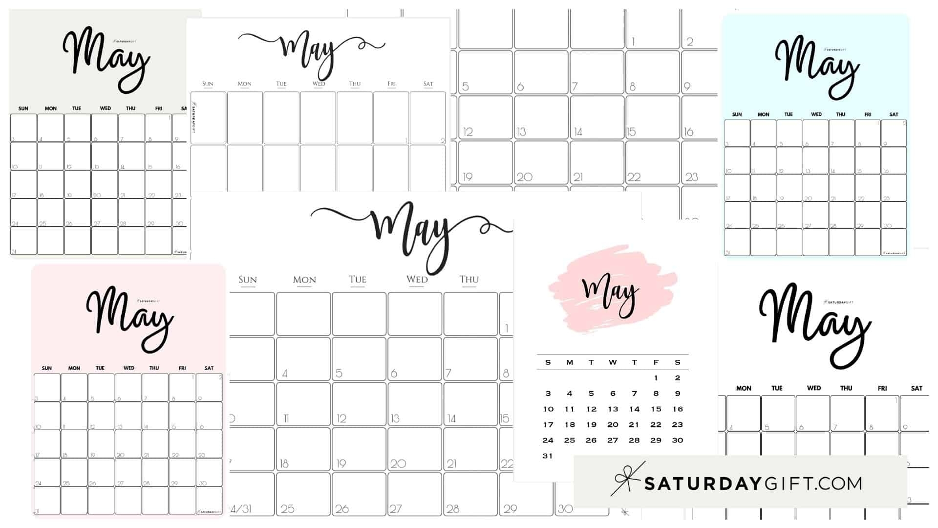 Cute (&amp; Free!) Printable May 2022 Calendar | Saturdaygift