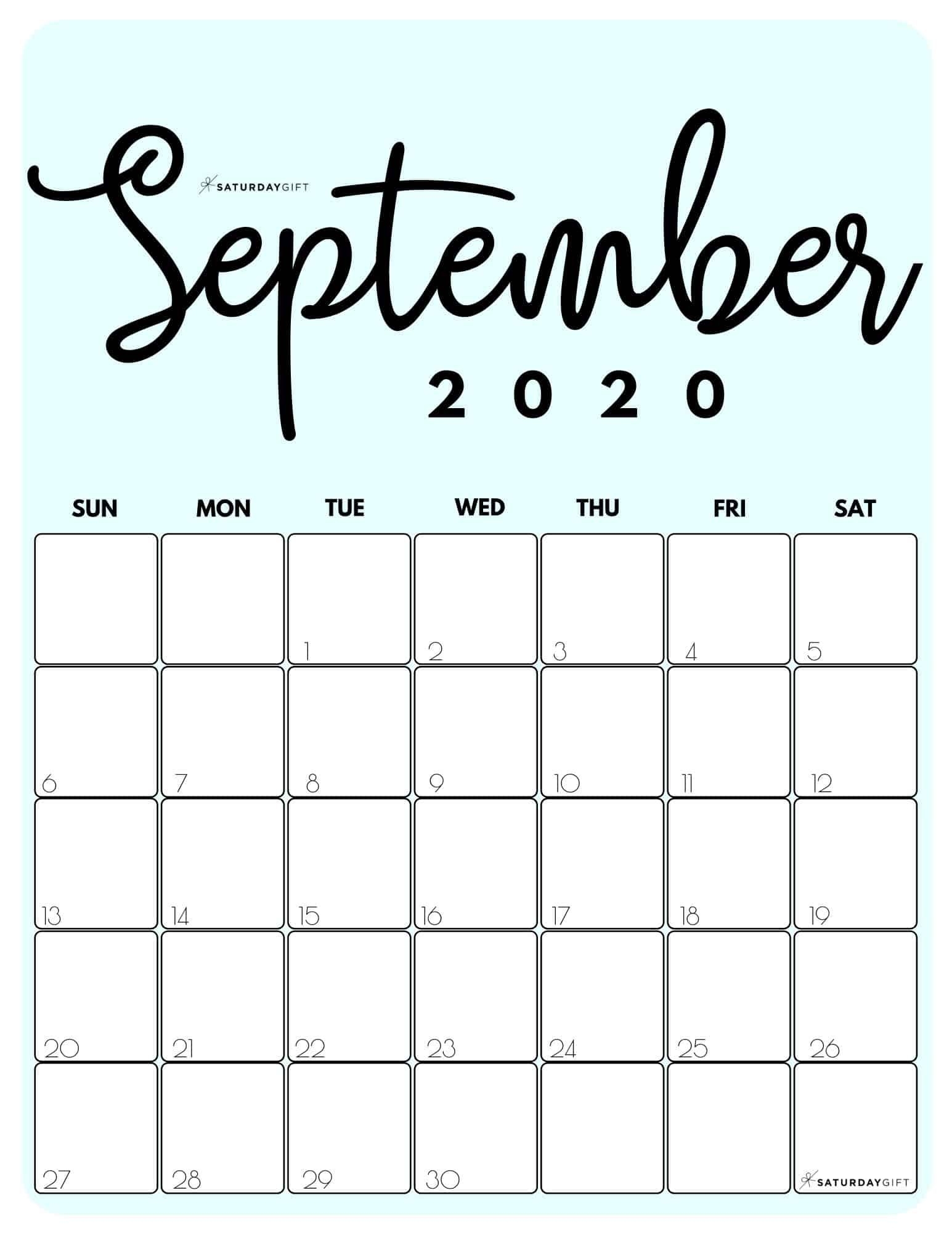 Cute (&amp; Free!) Printable September 2021 Calendar