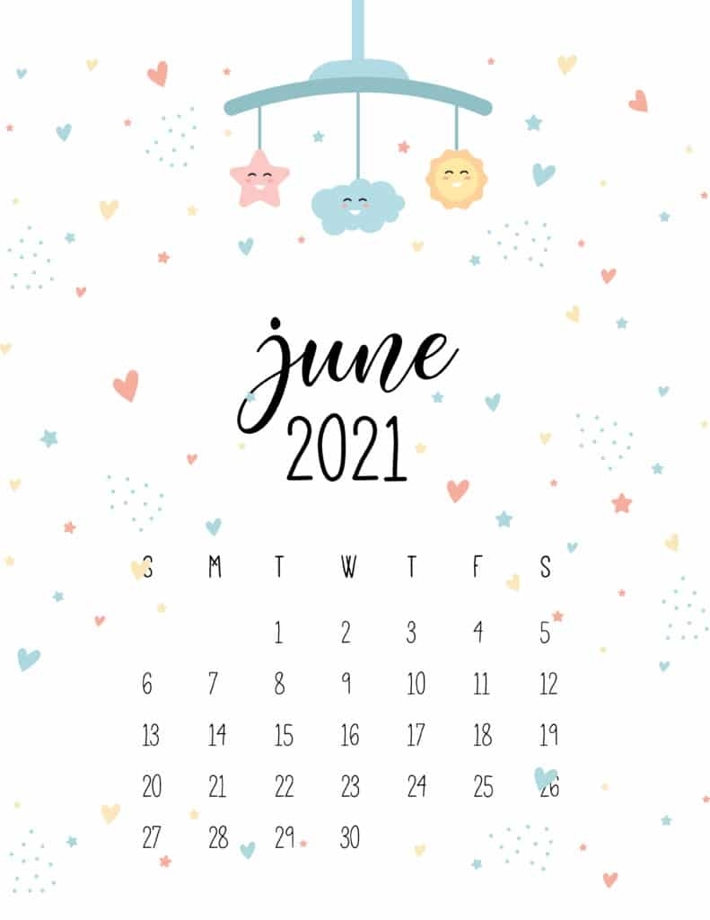 Cute Nursery Mobile Calendar 2021 - World Of Printables