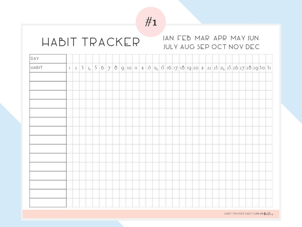 Daily Habit Tracker Free Printables - Cassie Scroggins