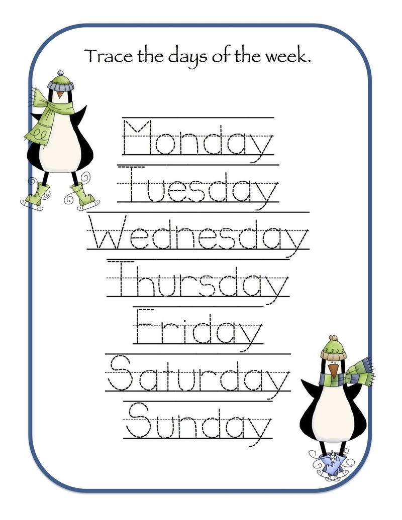 Days Of The Week Activities For Kindergarten - Coloring Sheets
