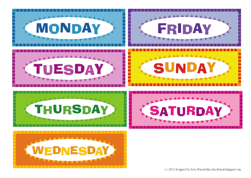 Days Of The Week Have Colors