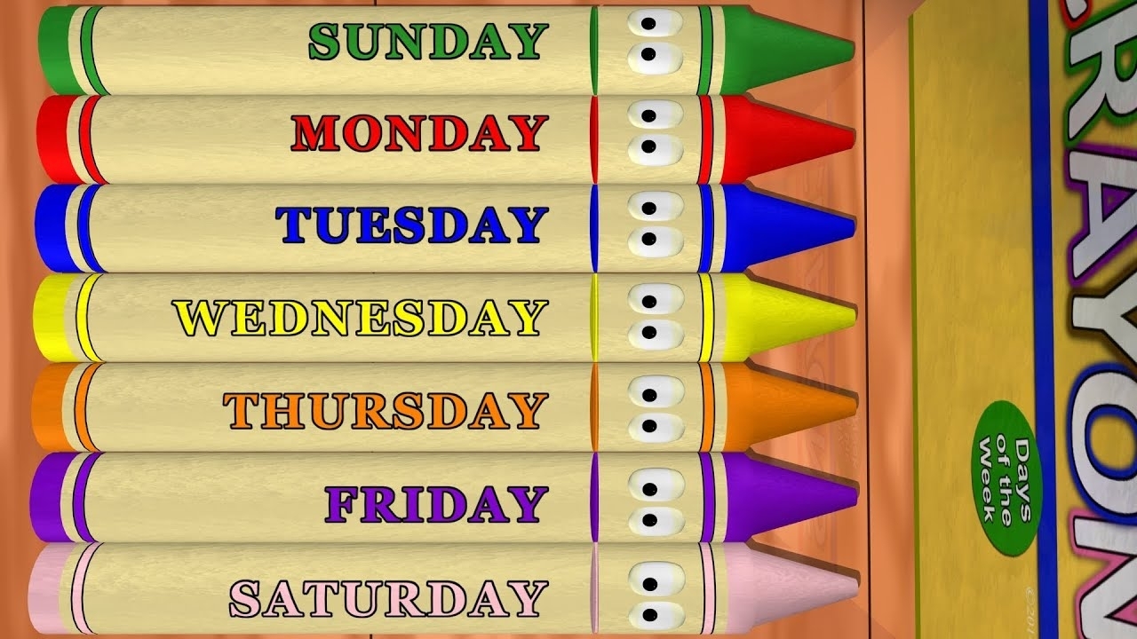 Days Of The Week: Sunday To Saturday With Calendar Crayons