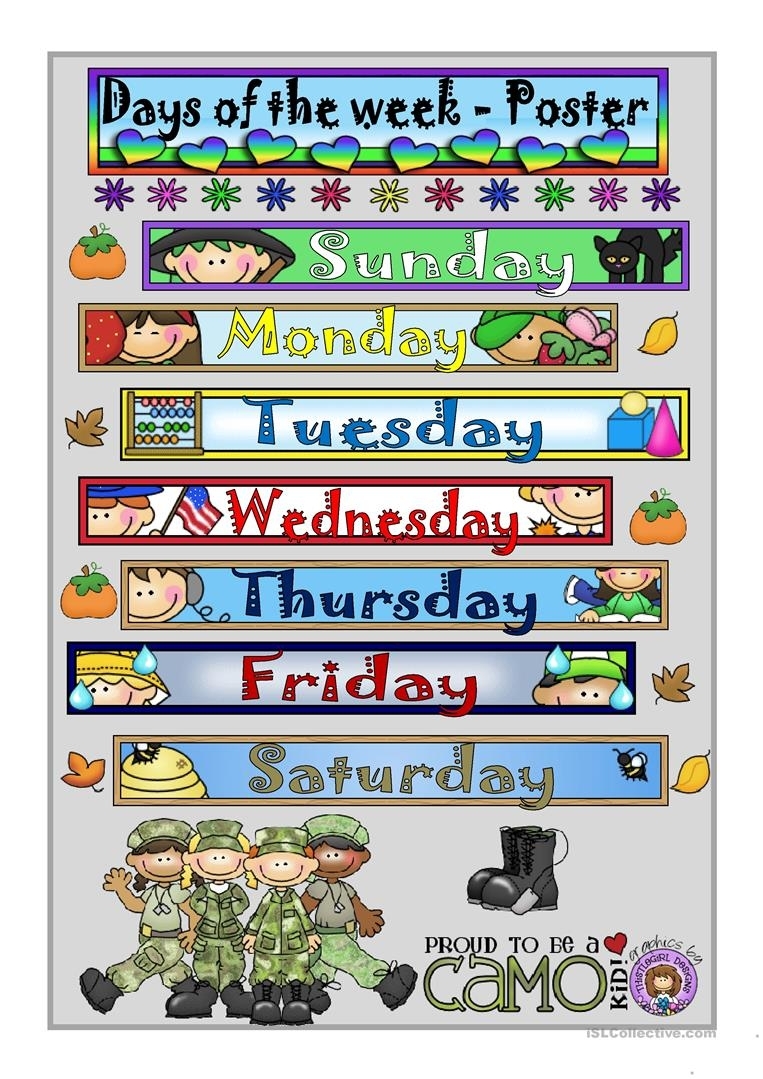 Days Of The Week Worksheet - Free Esl Printable Worksheets