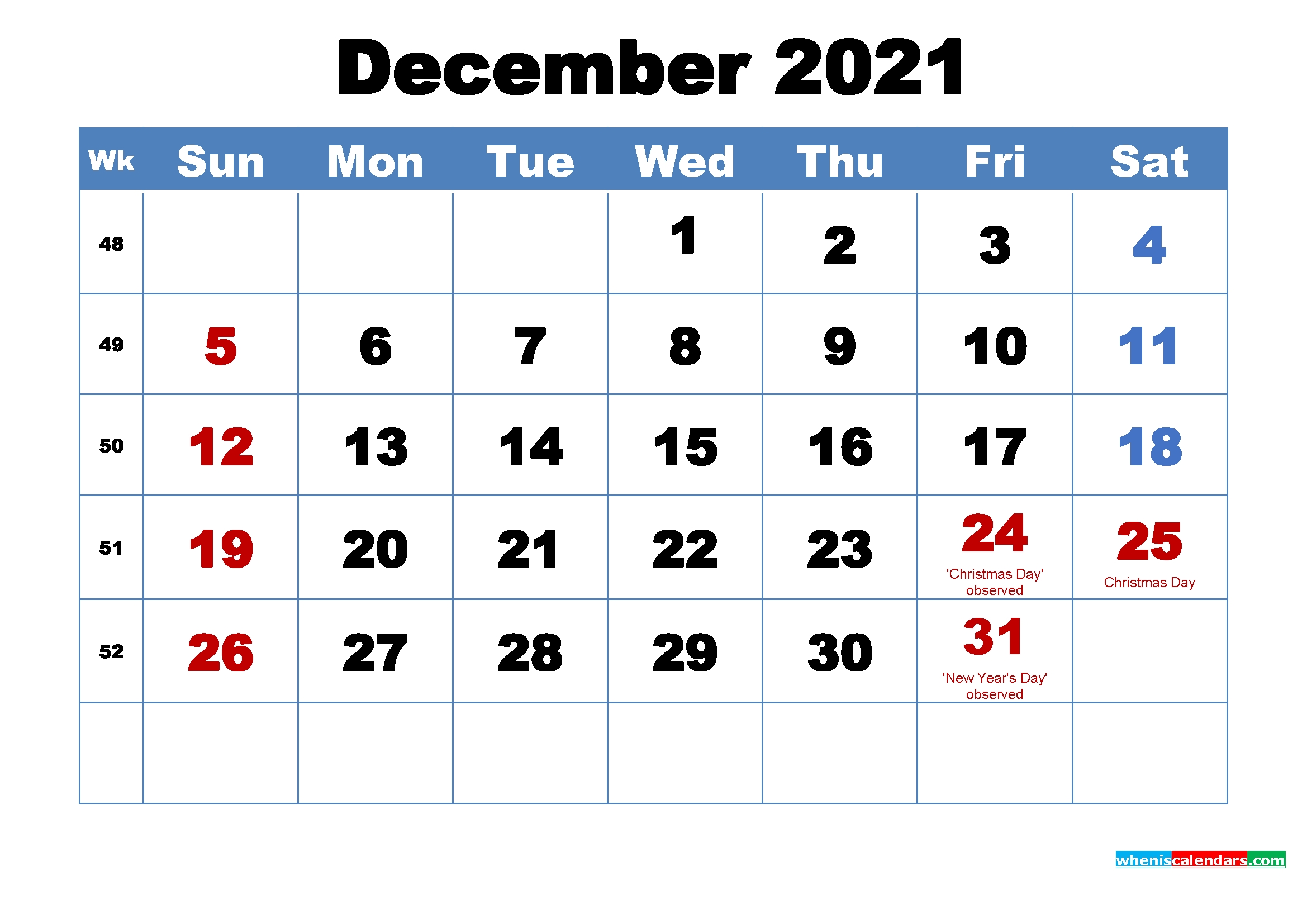 December 2021 Calendar Wallpaper Free Download