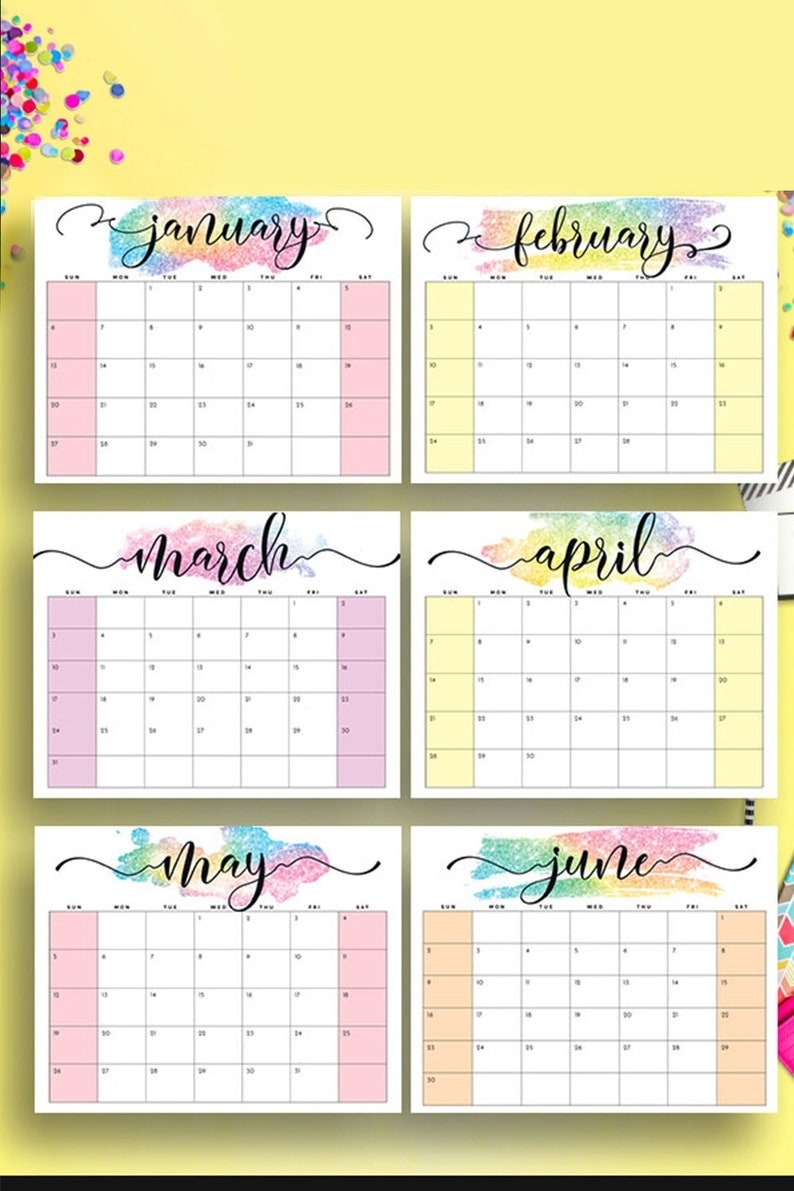 Desk Calendar 2021 Monthly Planner 2020-2021 Printable | Etsy