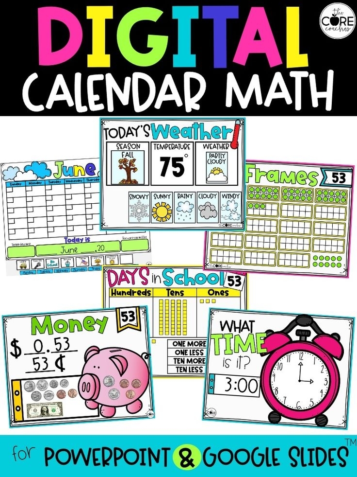 Digital Calendar Math | For Google Slides Or Powerpoint