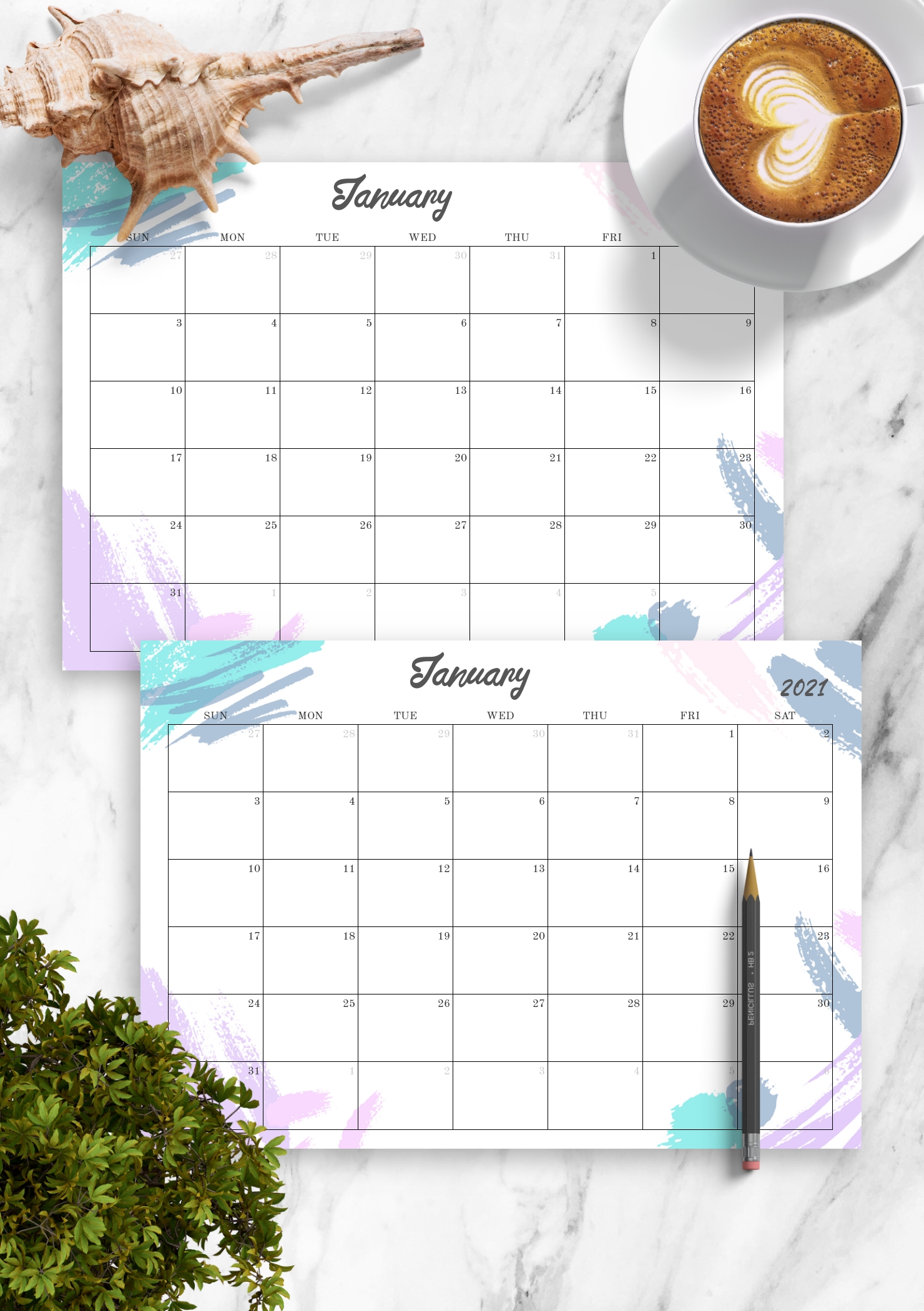 Download Printable Colored Monthly Calendar Pdf