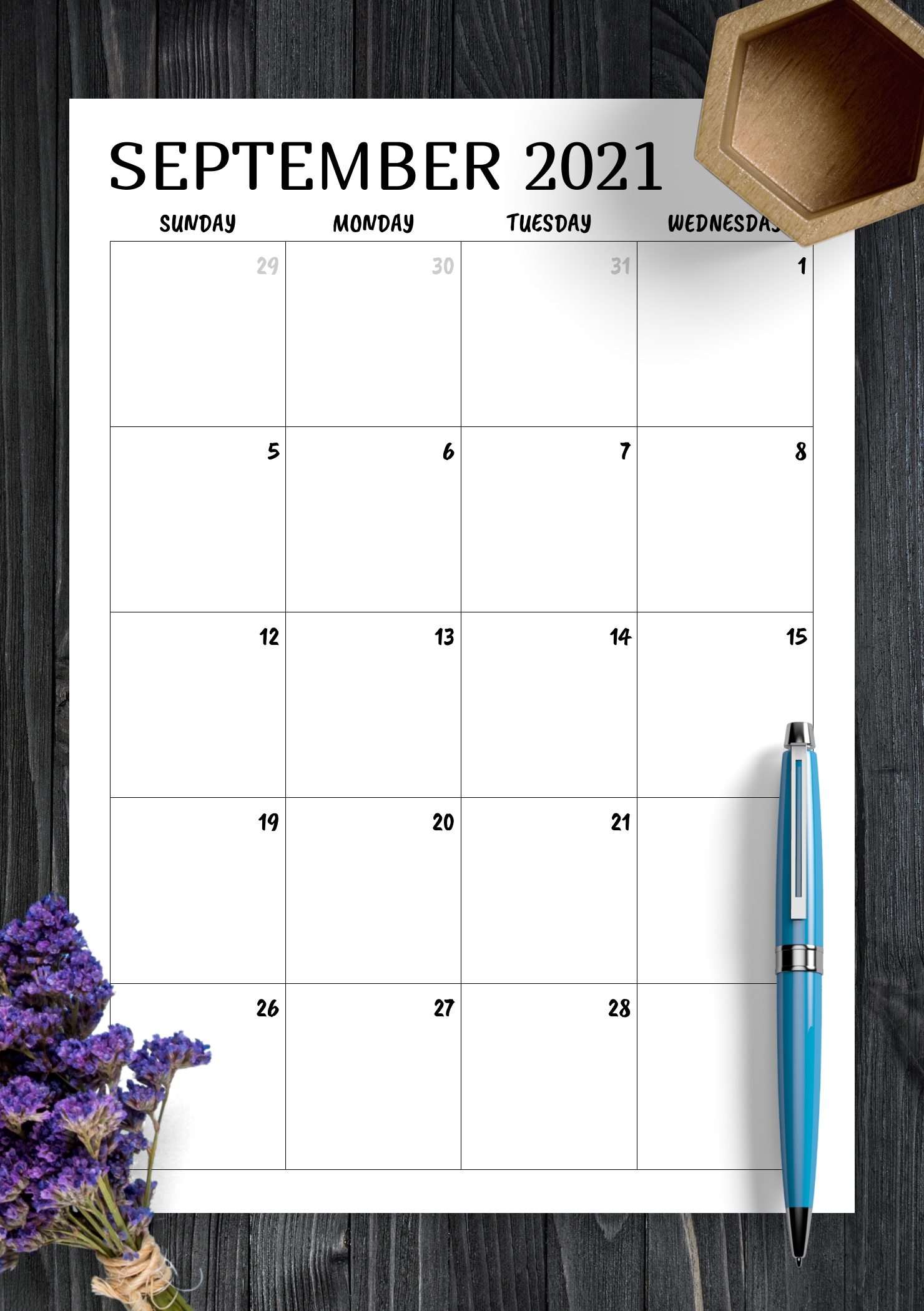 Download Printable Minimal Monthly Calendar Pdf