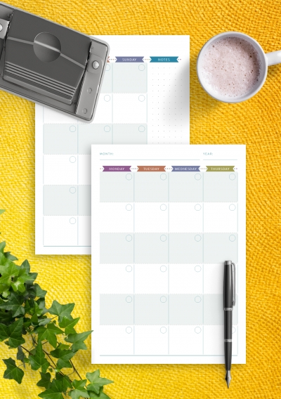 Download Printable Monthly Calendar Planner Undated