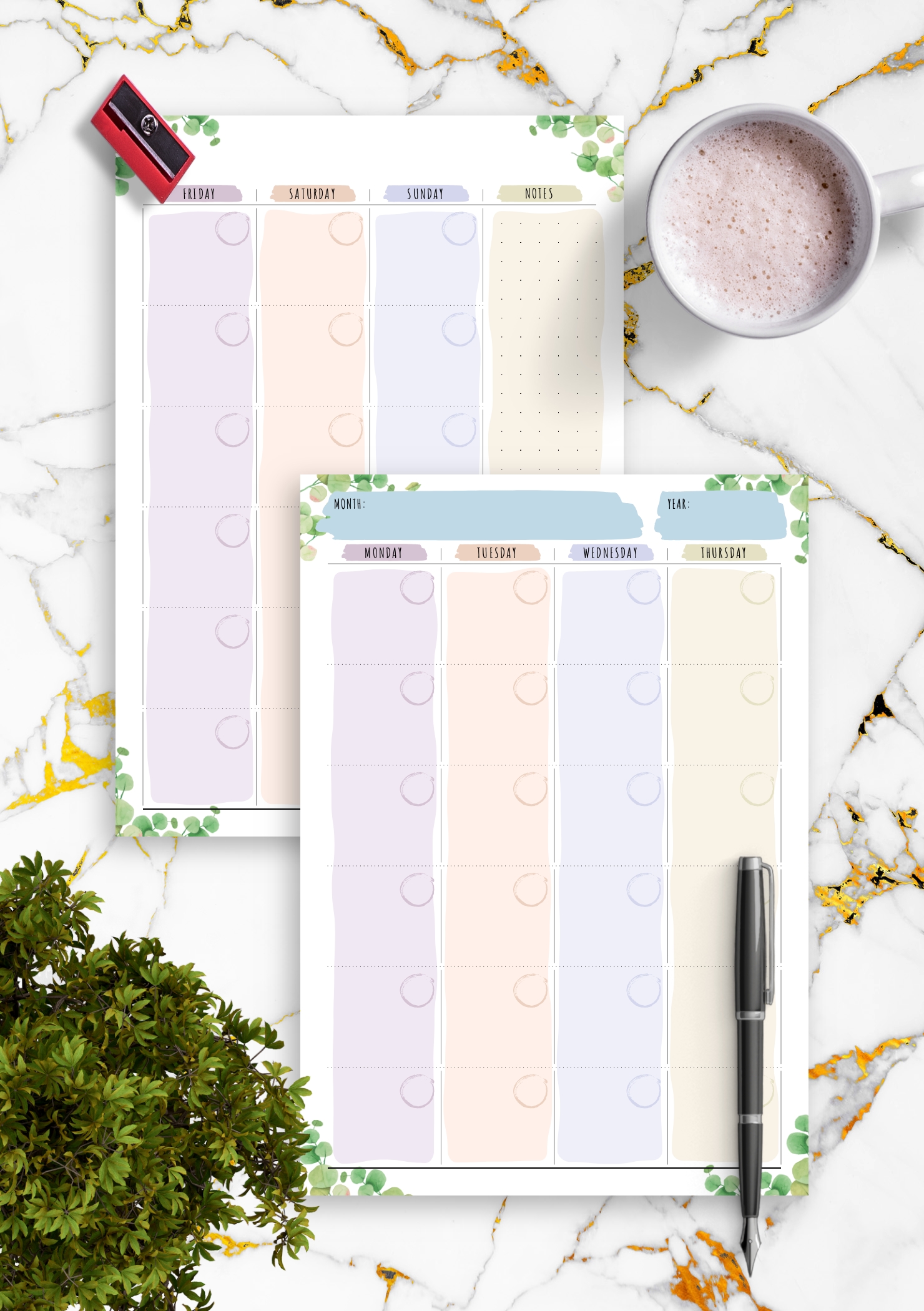 Download Printable Monthly Calendar Planner Undated