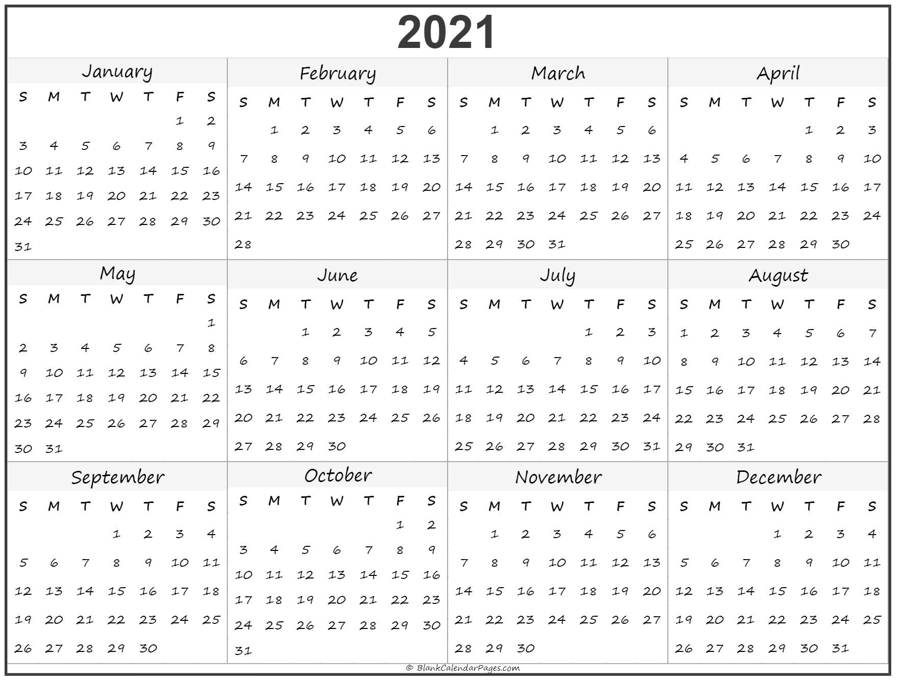 Downloadable Mini Calendar 2021 Free Printable - Printable