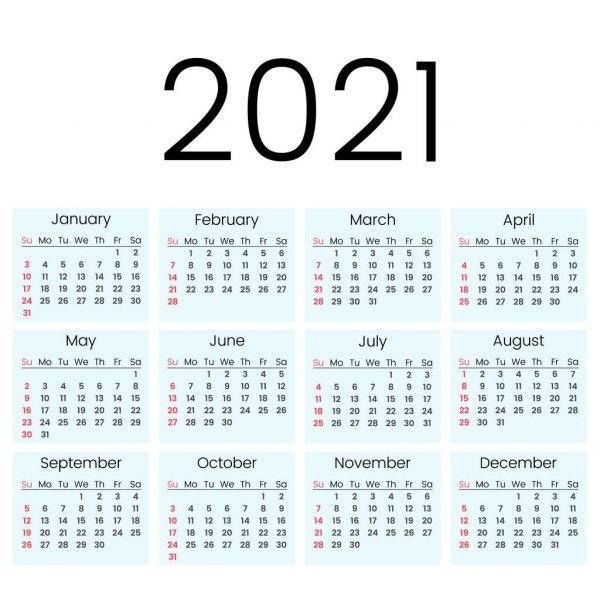 ᐈ Calendar 2021 Stock Vectors, Royalty Free 2021 Calendar