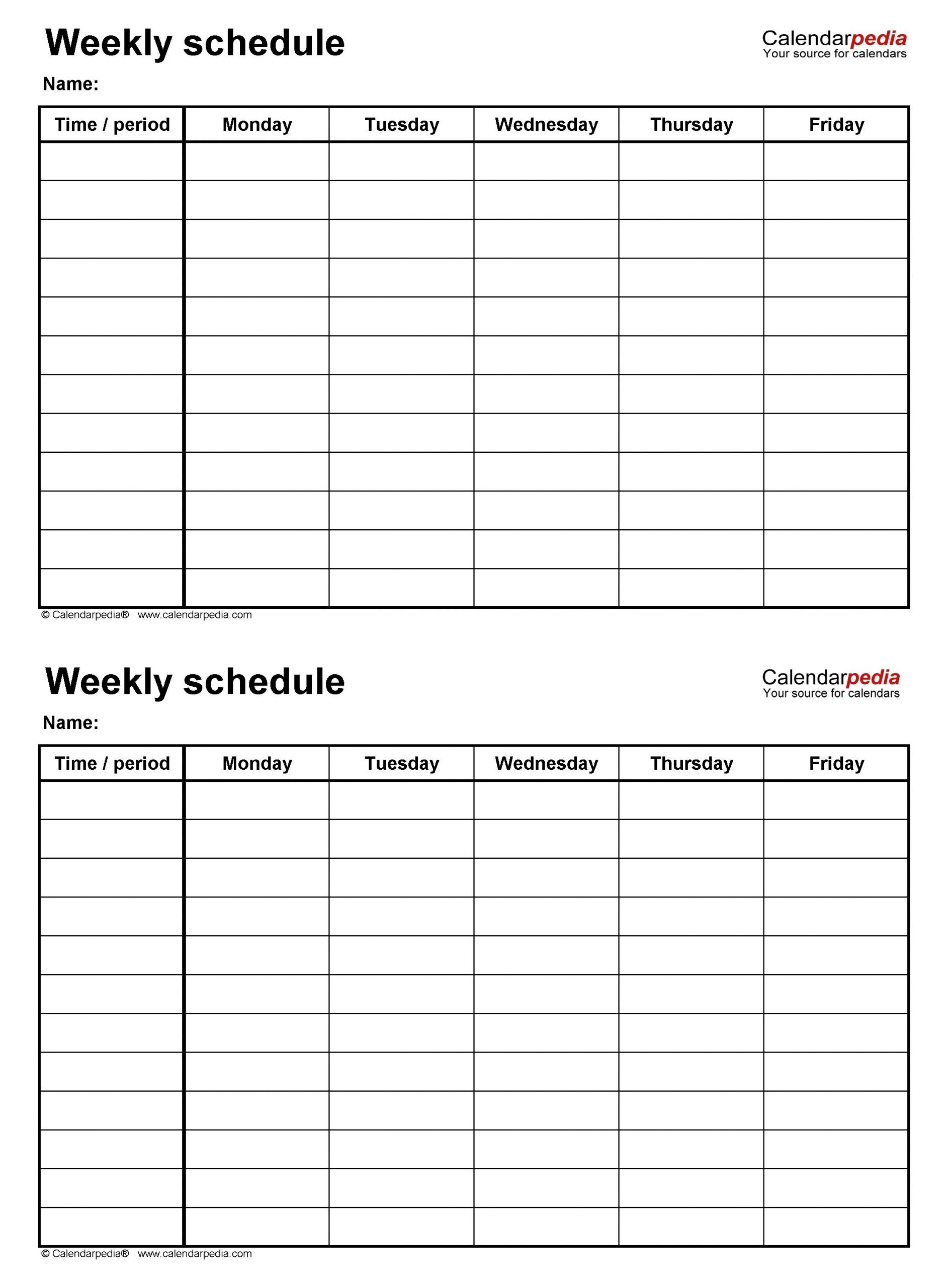 Effective 1 Week Blank Editable Calendar | Free Calendar