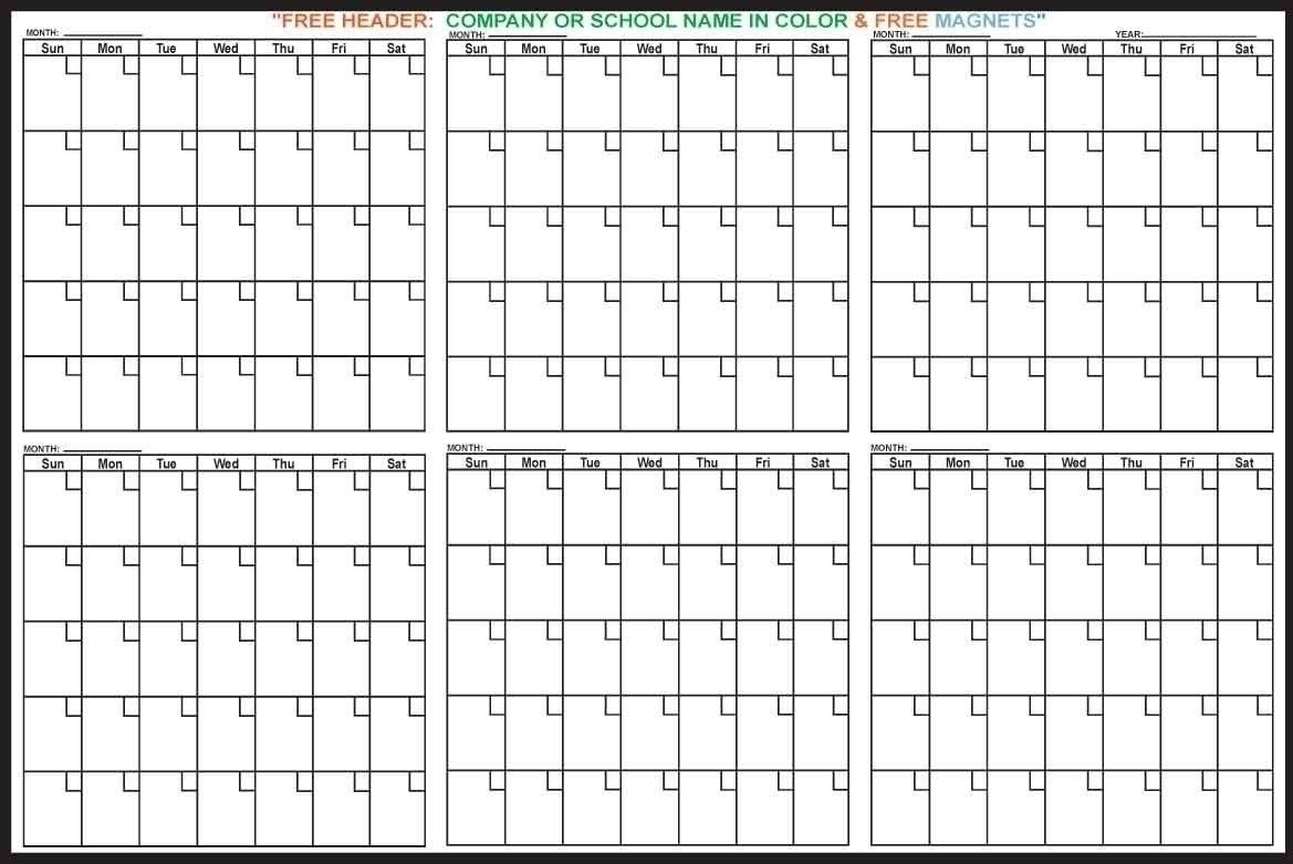 Exceptional 6 Month Calendar Page Free Printable