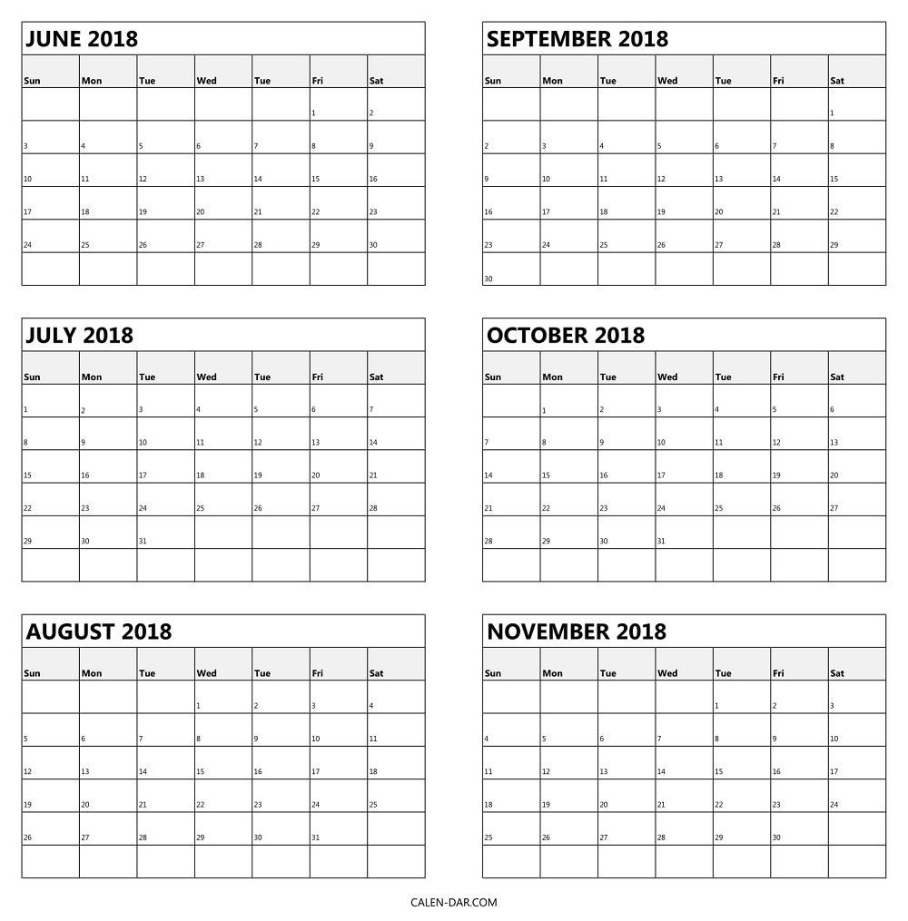 Extraordinary 6 Month Blank Calendar Template | Blank