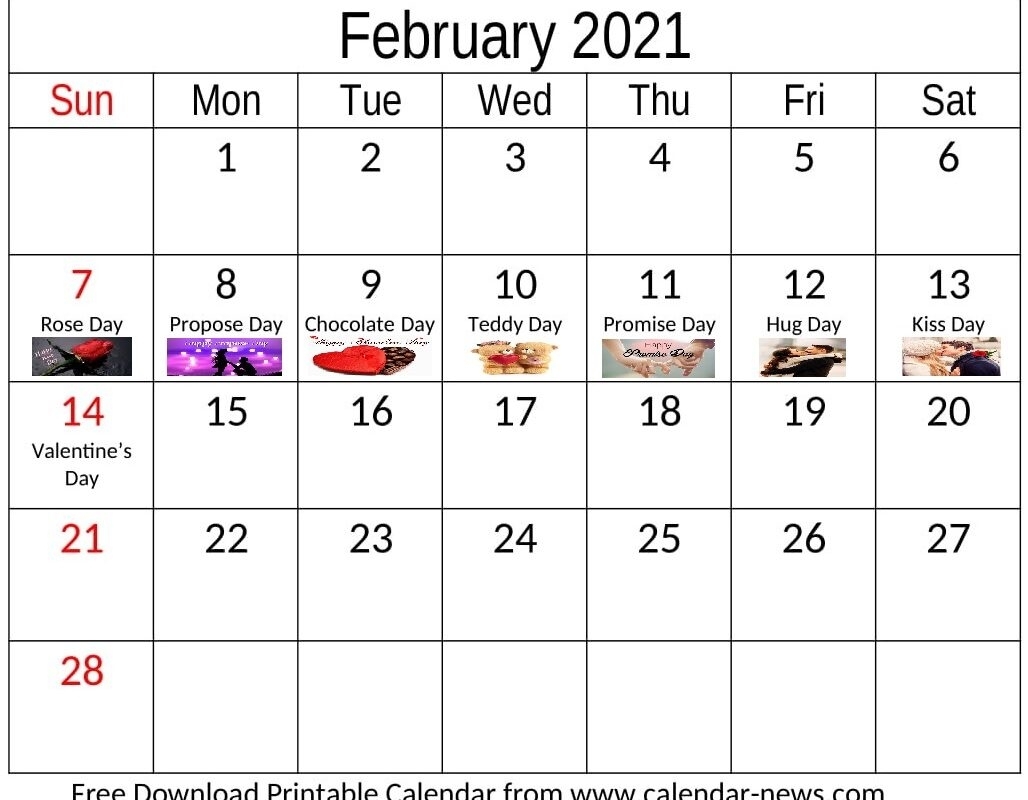 February 2021 Calendar Print And Download Monthly Template