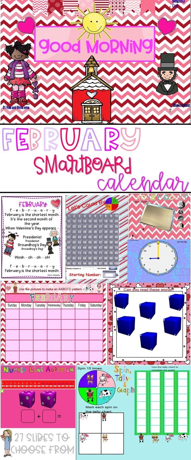 February Smartboard Calendar Morning Meeting | Calendar