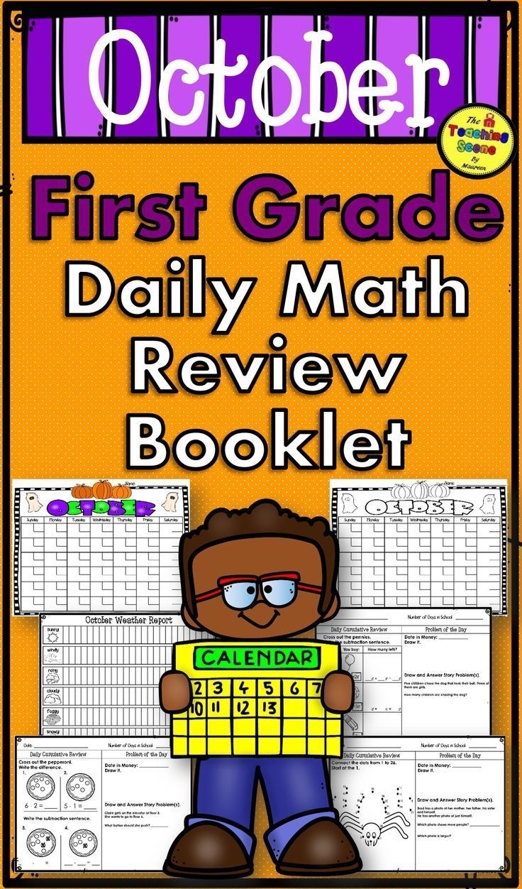 First Grade Daily Calendar &amp; Math Review Booklet: October