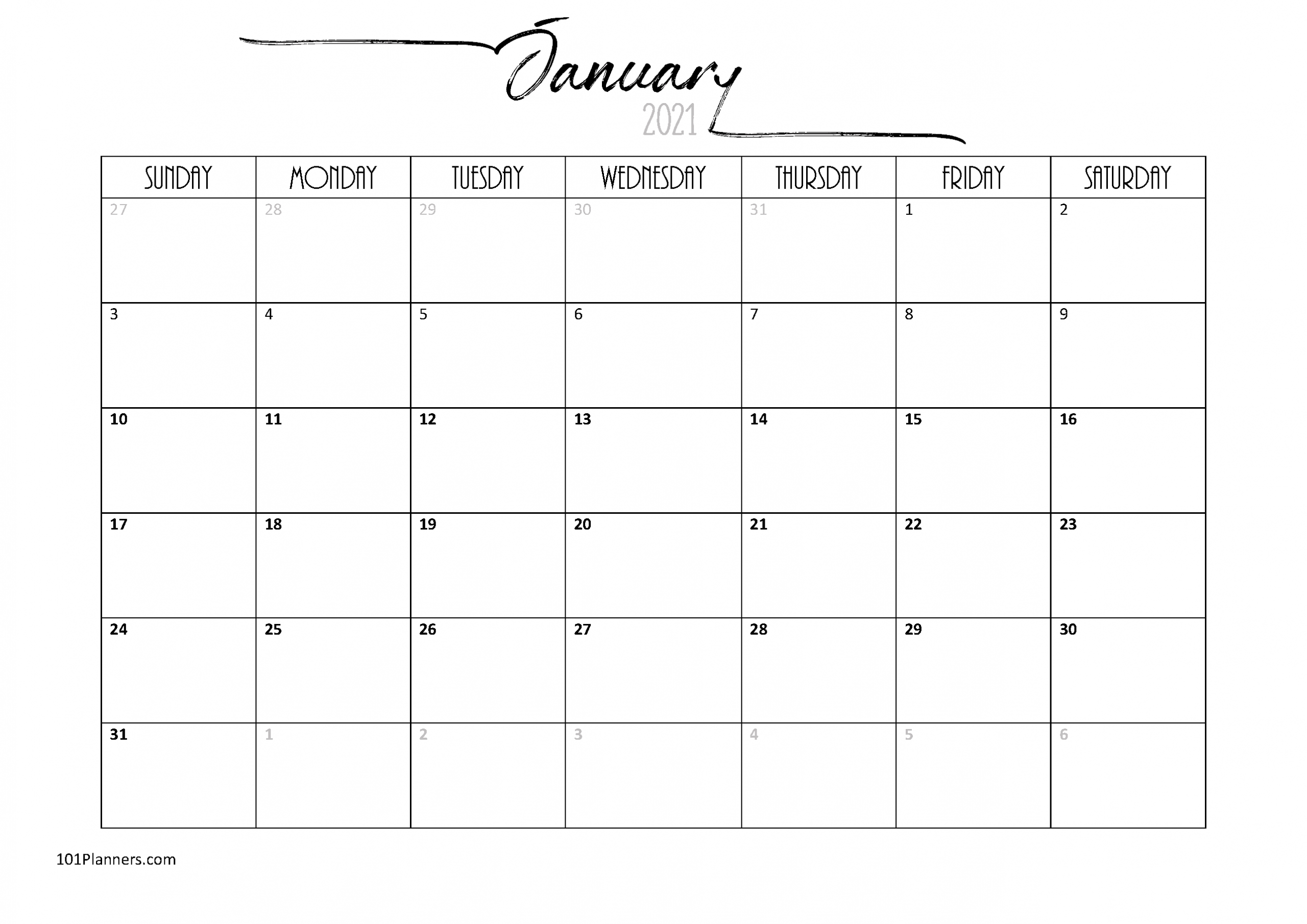 Free 12 Month Word Calendar Template 2021 : 2021 Calendar