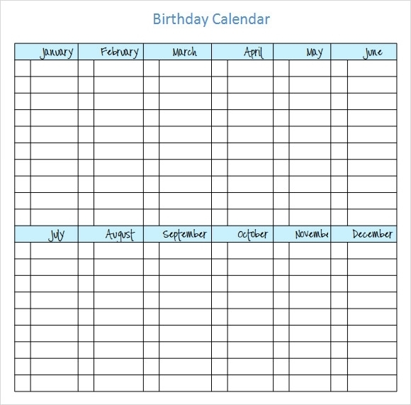 Free 14+ Birthday Calendar Templates In Google Docs | Ms