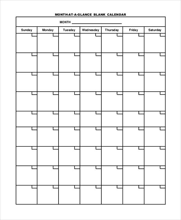 Free 15+ Sample Printable Monthly Calendar Templates In