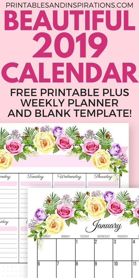 Free 2019 Planner Printable Pdf With Sunday And Monday