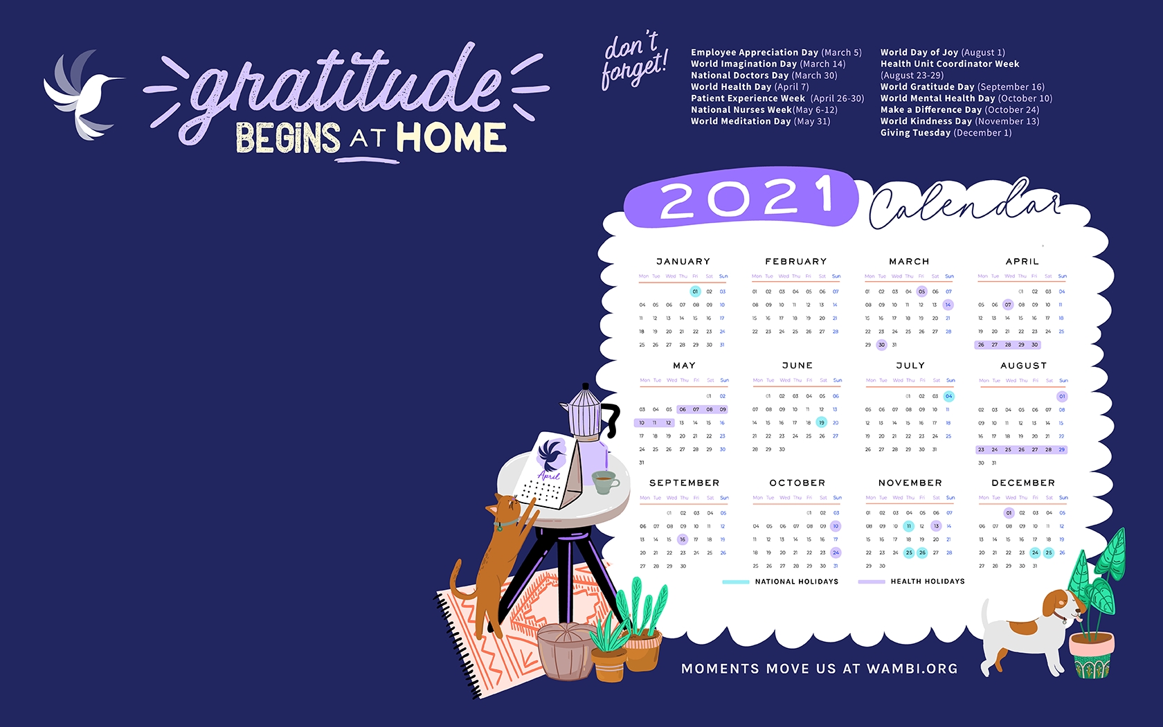 Free 2021 Calendar Desktop Wallpaper | Wambi