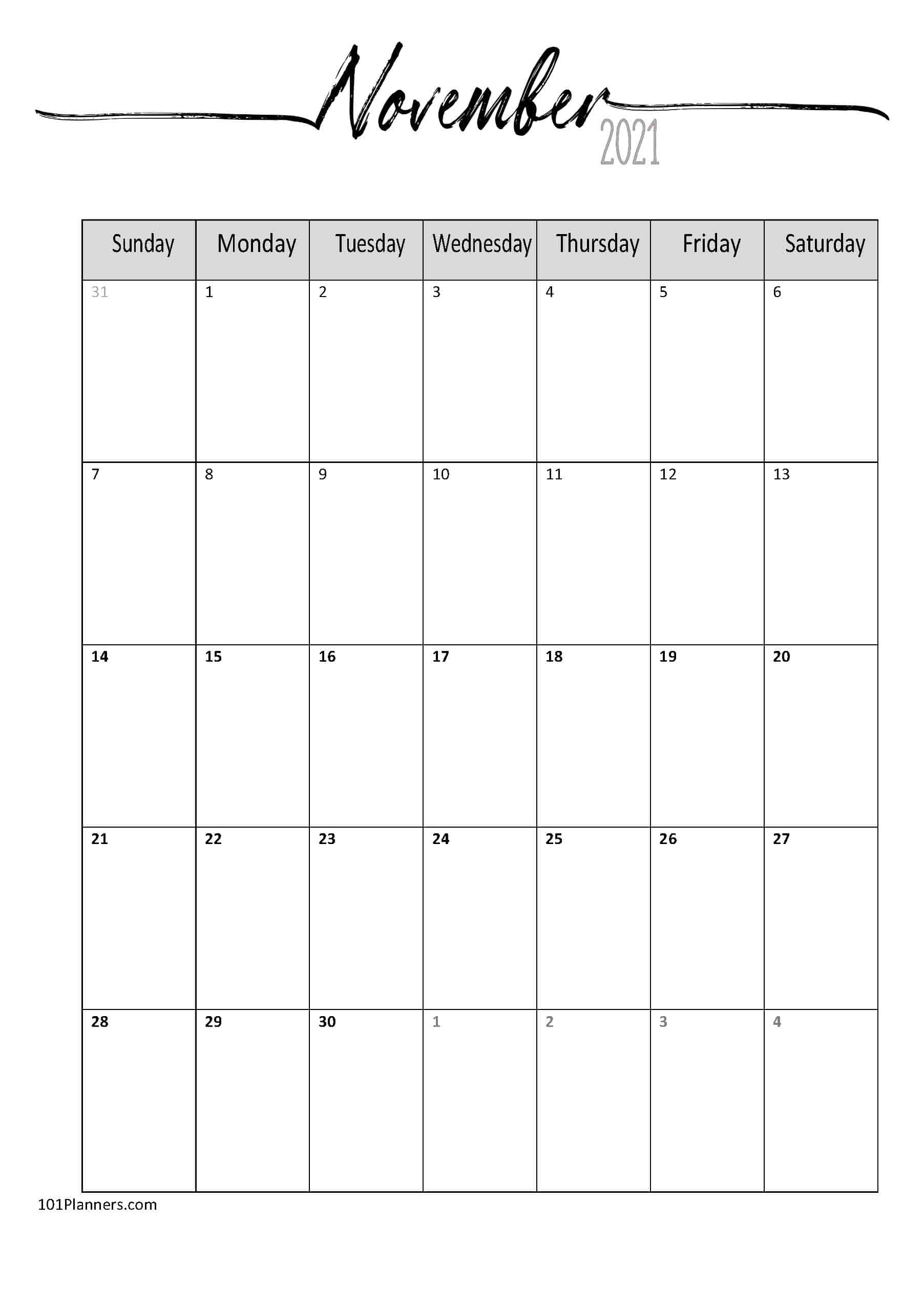 Free 2021 Calendar Template Word | Instant Download