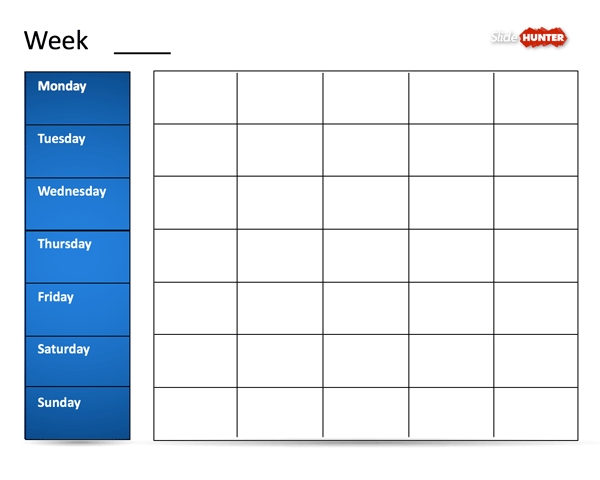 Free Classic Weekly Calendar Template For Powerpoint
