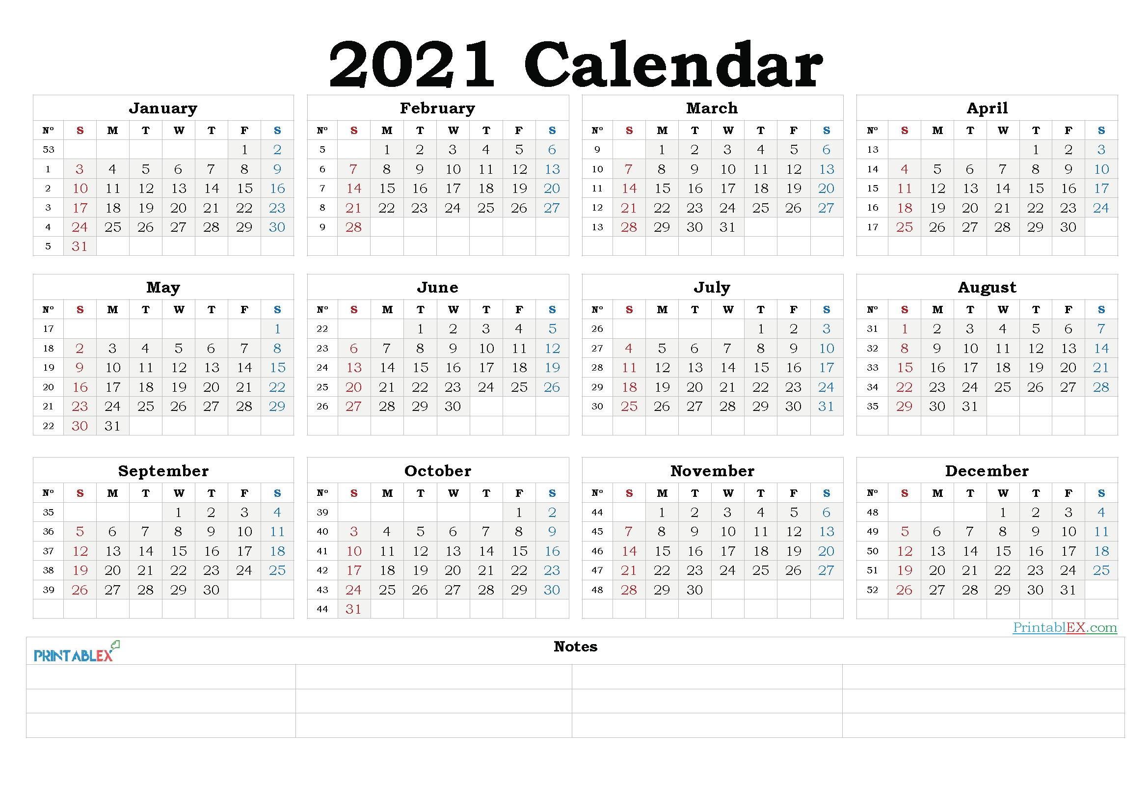 Free Downloadable 2021 Word Calendar / 2021 Editable